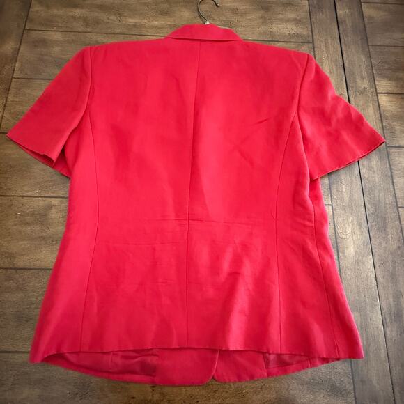 Liz Claiborne Classics Red Linen‑Blend Short‑Sleeve Blazer, Women’s Size 12 - Picture 3 of 7